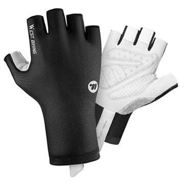 West Biking YP0211265 Shock-Absorb Half-Finger Cycling Gloves - XXL - Black