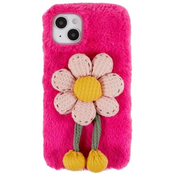 3D Plush Furry Winter iPhone 14 Plus TPU Maska - Jarkoroze Cvet