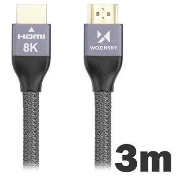 Wozinsky HDMI 2.1 8K 60Hz / 4K 120Hz / 2K 144Hz Kabl - 3m - Sivi