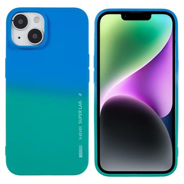 X-Level Rainbow iPhone 14 Plus TPU Zaštitna Maska - Zelena / Plava