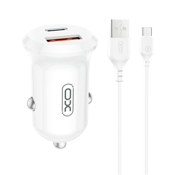 XO CC69 30W Dual-Port Car Charger with USB-C Cable