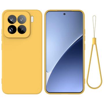 Xiaomi 15 Pro Liquid Silicone Case with Hand Strap - Yellow