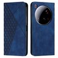 Xiaomi 15 Ultra Rhombus Pattern Wallet Case with Magnetic Closure - Blue