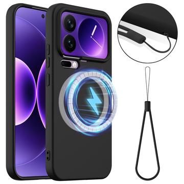 Xiaomi 17 Pro Max Maska od Tečnog Silikona - Kompatibilna sa MagSafe - Crna