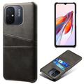 Xiaomi Redmi 12C Presvučena Plastična Futrola sa Džepovima za Kartice - Crna