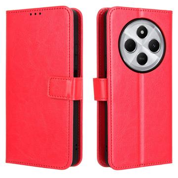 Xiaomi Redmi 14C/14R/Poco C75 Wallet Case Magnetic Closure - Red
