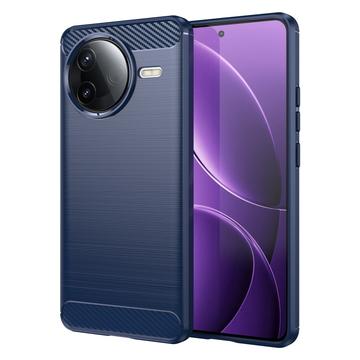 Xiaomi Redmi K80/Poco F7 Pro Brušena TPU Zaštitna Maska - Ugljenično Vlakno - Plava