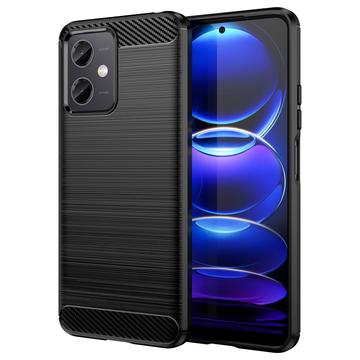 Xiaomi Redmi Note 12/Poco X5 Brušena TPU Zaštitna Maska - Ugljenično Vlakno - Crna