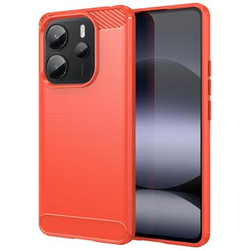 Xiaomi Redmi Note 14 4G Brušena TPU Zaštitna Maska - Ugljenično Vlakno