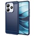 Xiaomi Redmi Note 14 Brušena TPU Zaštitna Maska - Ugljenično Vlakno - Plava