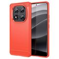 Xiaomi Redmi Note 14 Pro 5G/Poco X7 Brušena TPU Zaštitna Maska - Ugljenično Vlakno