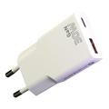 everActive SC-380Q GaN Super Slim 30W Charger with USB QC3.0 & USB-C PD Ports - White