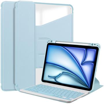 iPad Air 11 2024/2025 360 Rotating Smart Case with Bluetooth Keyboard - Sky Blue