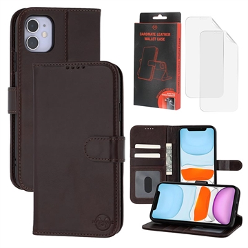 iPhone 11 MyTPhone CardMate Leather Wallet Case - Dark Brown