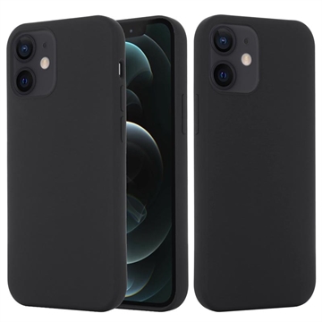 iPhone 12 Mini Maska od Tečnog Silikona - Kompatibilna sa MagSafe - Crna