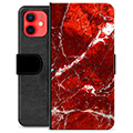 iPhone 12 mini Premijum Futrola-Novčanik - Crveni Mermer