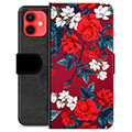 iPhone 12 mini Premijum Futrola-Novčanik - Vintidž Cveće