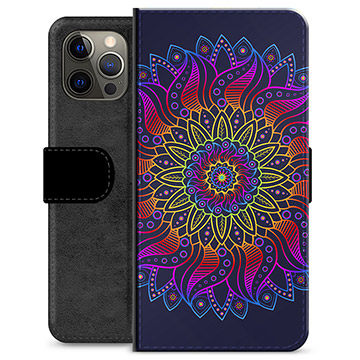 iPhone 12 Pro Max Premijum Futrola-Novčanik - Šarena Mandala