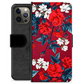 iPhone 12 Pro Max Premijum Futrola-Novčanik - Vintidž Cveće