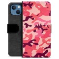 iPhone 13 Premijum Futrola-Novčanik - Pink Kamuflaža