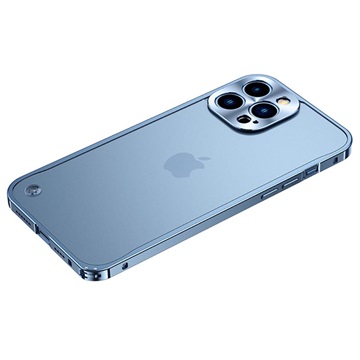 iPhone 13 Pro Max Metalni Zaštitni Okvir sa Poleđinom od Plastike - Plava
