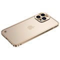 iPhone 13 Pro Max Metalni Zaštitni Okvir sa Poleđinom od Plastike - Zlatni