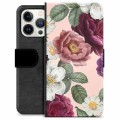 iPhone 13 Pro Premijum Futrola-Novčanik - Romantično Cveće