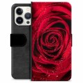 iPhone 13 Pro Premijum Futrola-Novčanik - Ruža