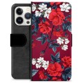 iPhone 13 Pro Premijum Futrola-Novčanik - Vintidž Cveće