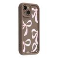 iPhone 13 Stylish Shockproof TPU Case with Raised Edges - Brown / Big Bow