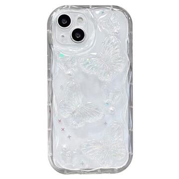 iPhone 14 Butterfly and Pearl TPU Case - Transparent