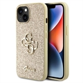 iPhone 15 Guess Fixed Glitter 4G Metal Logo Maska - Zlatna