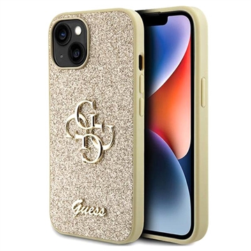 iPhone 15 Guess Fixed Glitter 4G Metal Logo Maska