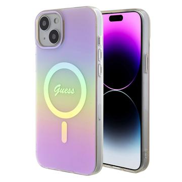 iPhone 15 Guess IML Iridescent Script Mag Case - Pink