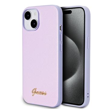 iPhone 15 Guess Iridescent Metal Script Hybrid Case