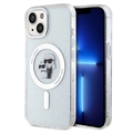 iPhone 15 Karl Lagerfeld IML Glitter Karl & Choupette MagSafe Maska - Providna