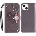 iPhone 15 Owl Rhinestone Wallet Case