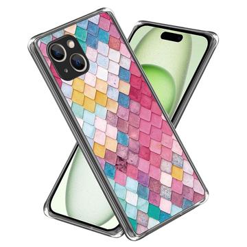 iPhone 15 Plus Stylish Ultratanka TPU Zaštitna Maska - Šarene Kockice