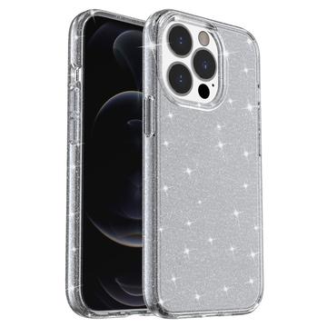 iPhone 15 Pro Stylish Glitter Series Hibridna Maska - Siva