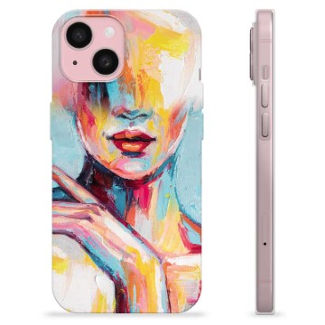 iPhone 15 TPU Maska - Apstraktni Portret