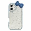 iPhone 16 Bow & Rhinestone Epoxy Case - Blue