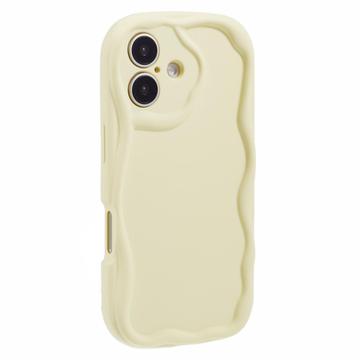 iPhone 16 Candy Color Wavy TPU Case - Yellow