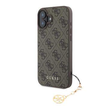 iPhone 16 Guess 4G Charms Collection Hibridna Maska - Braon