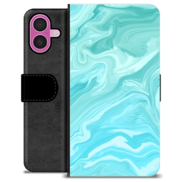 iPhone 16 Plus Premijum Futrola-Novčanik - Plavi Mermer