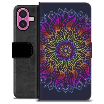 iPhone 16 Plus Premijum Futrola-Novčanik - Šarena Mandala