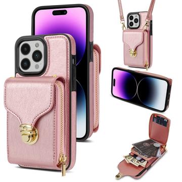 iPhone 16 Pro All-in-One Case with Wallet & Strap - Rose Gold