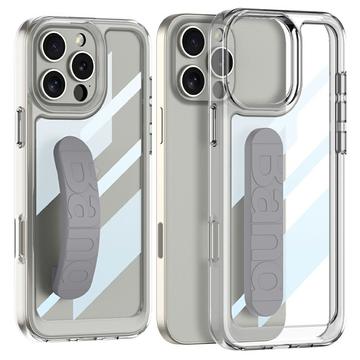 iPhone 16 Pro Clear Case with Silicone Hand Strap - Grey