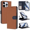 iPhone 16 Pro Detachable Wallet Case with MagSafe, RFID Protection & Hand Strap - Brown / Blue
