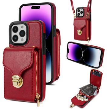 iPhone 16 Pro Max All-in-One Case with Wallet & Strap - Red