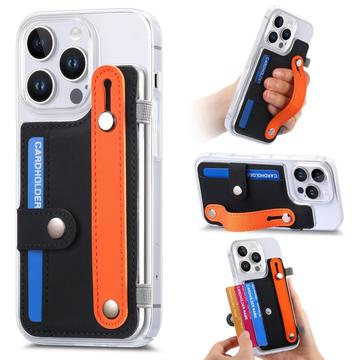 iPhone 16 Pro Max Plastic Case CY1 – Card Slot, Wristband, Kickstand - Black